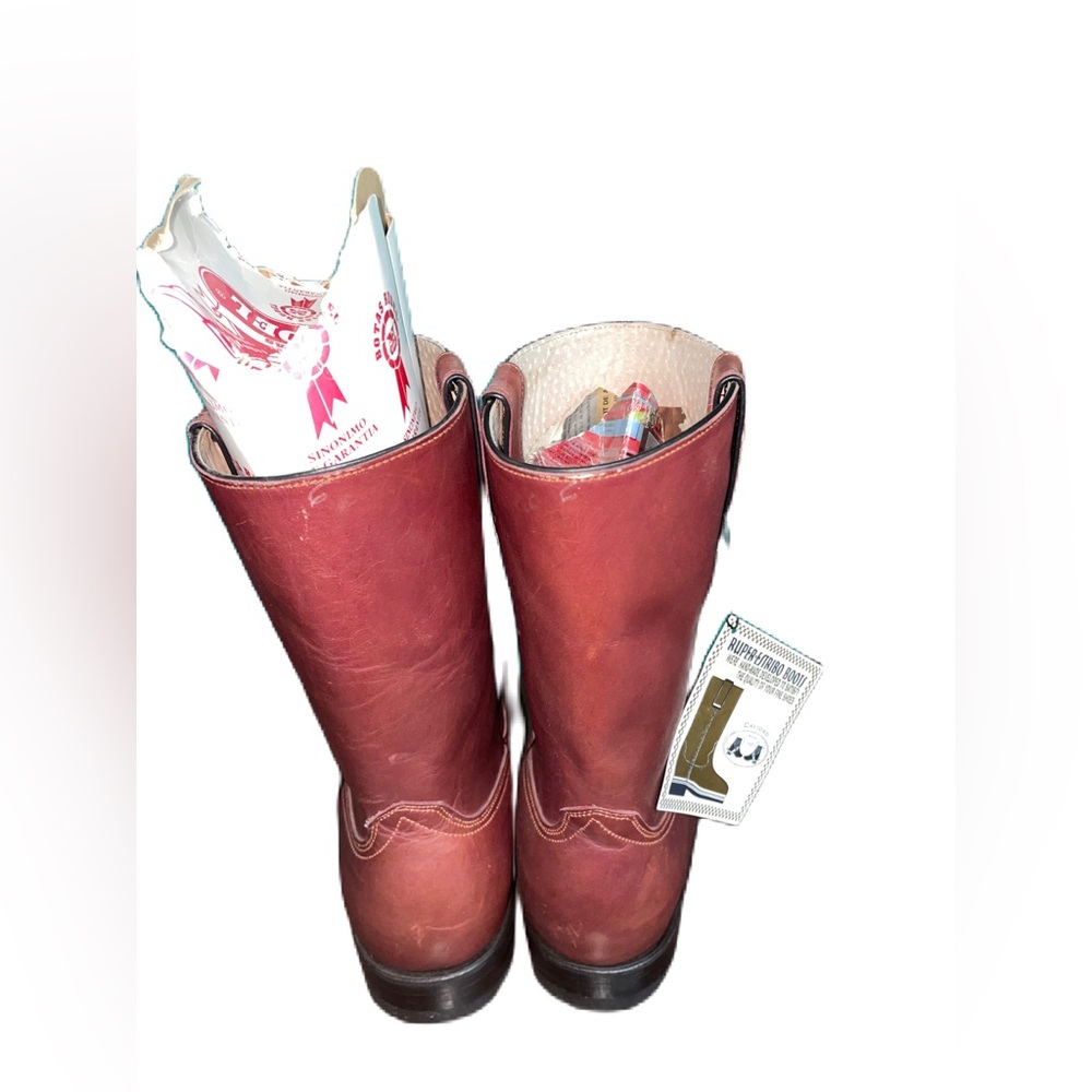 Ruper Estribo Boots Light Red Round Toe Cowboy Boot - Picture 3 of 5
